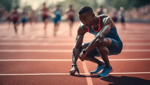 An athlete visualizing their performance before the race, Ultrarealistic