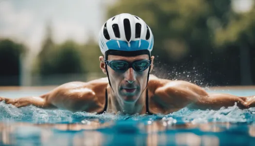 A triathlete training in a pool