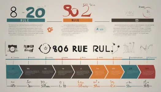 An infographic representing the 80/20 rule with examples