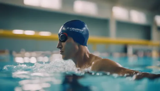 A swimmer practicing effective arm strokes in a training session, Photographic