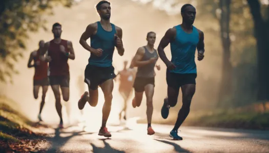 A group of runners training together