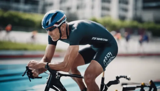 A well-equipped triathlon coach assessing an athlete during training, Photographic